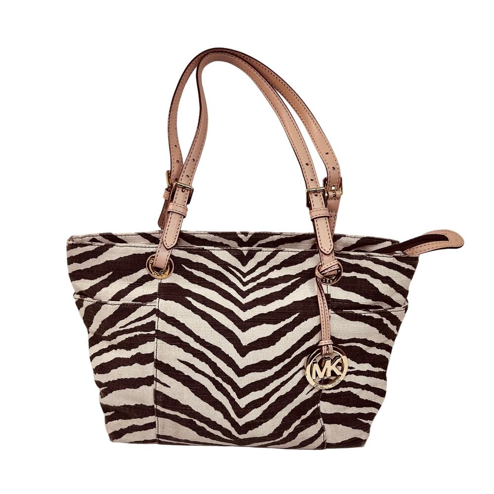 Michael Kors Zebra-Print Tote Bag in Black and White